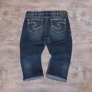 Y2K 00's Silver Jean's Co Lola Gem Carpi Baggy Denim Jean's  Bermuda Short's